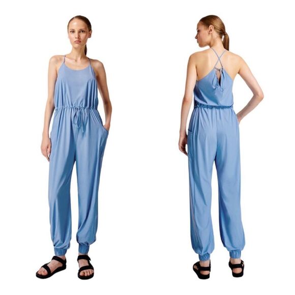 NWT Sweaty Betty Karma Jumpsuit in Regatta Blue S - Picture 1 of 14
